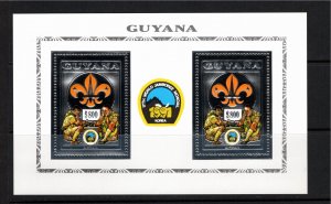 Guyana 1992 MNH Silver foil souvenir sheet of 2