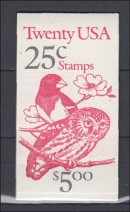 USA Scott #BK160 Bird & Owl   Booklet of 20 stamps MNH