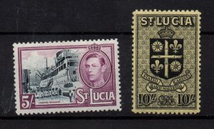 St Lucia 1938 5/- & 10/- mint LHM SG137-138 WS36358