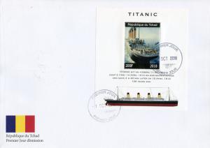 Titanic Stamps Chad 2018 FDC Titanic Boats Ships Nautical 1v M/S