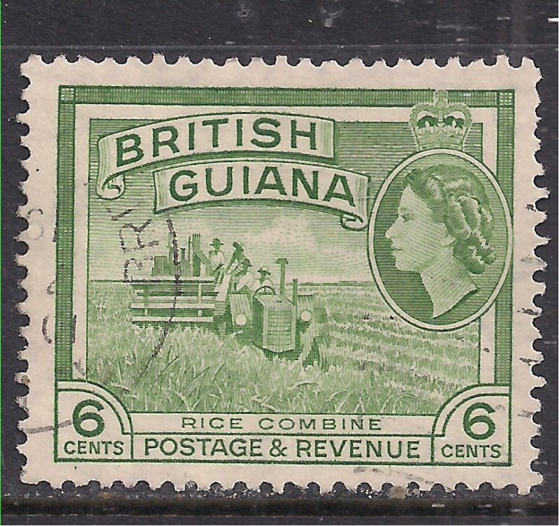 British Guiana 1954 - 63 QE2 6ct Combine Harvester Used SG 336 ( L352  )