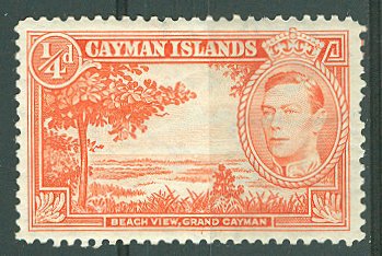 Cayman # 100  1/4d. George VI Beach Scene (1) Unused VLH