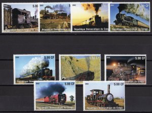 Congo 2002 LOCOMOTIVES Set of 9 values PERFORATED MNH