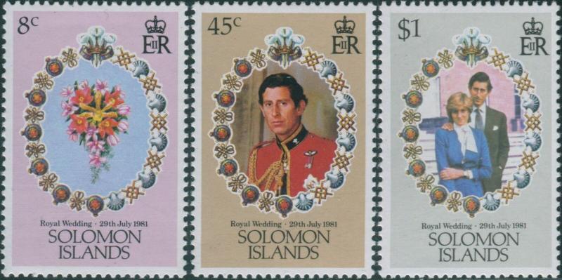 Solomon Islands 1981 SG445-447 Royal Wedding set MNH