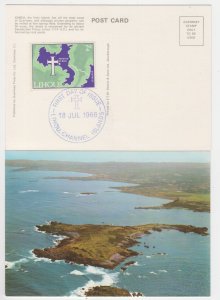 Lihou Guernsey 1966 First Day Issue 2d on colour postcard