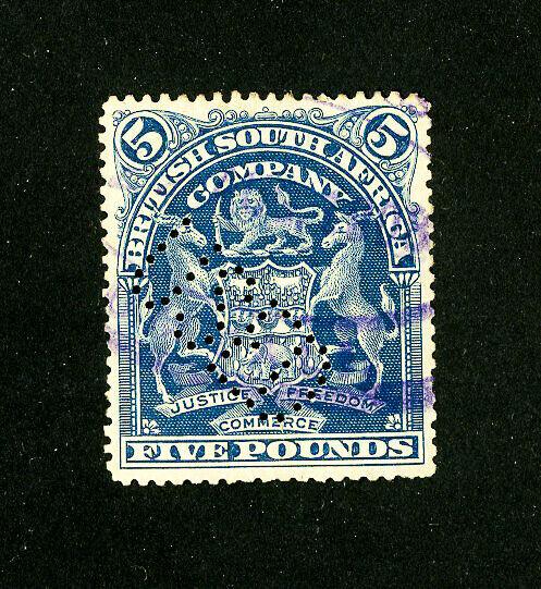Rhodesia Stamps # 74 VF Used Revenue Cancel Scott Value $125.00