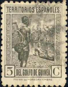 SPANISH GULF OF GUINEA - 1931 Mi.156 5c brown-black - VF Used