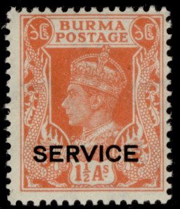 BURMA GVI SG O32, 1½a orange, M MINT.