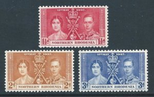 Northern Rhodesia #22-4 NH 1937 Coronation Issue