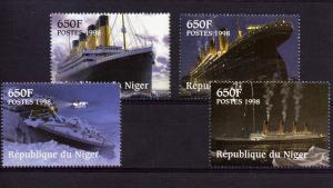 Niger 1998 YT #1092/1095 TITANIC DISASTER Set (4) Perforated MNH VF