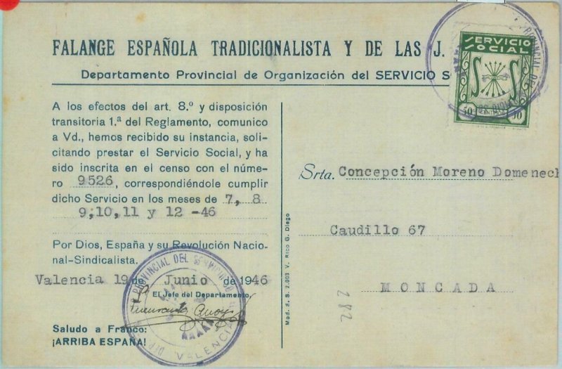 85328 - SPAIN - Postal History - REVENUE official service STAMP on PROPAGANDA