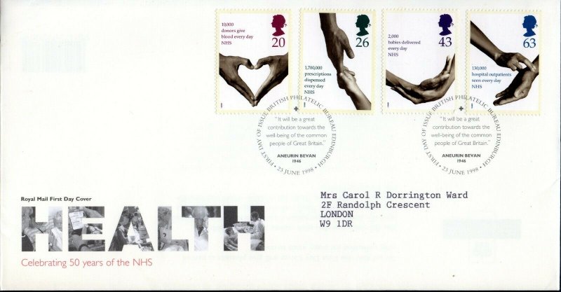 1998 Sg 2046/2049 Health First Day Cover 