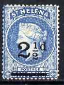 St Helena 1884-94 QV Crown CA 2.5d ultramarine showing Bl...