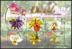 St. Vincent and The Grenadines 2010 Flowers Orchids Sheet MNH