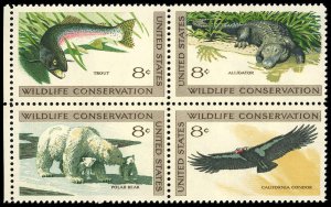 US Sc 1427-30 F-VF/MNH Se Tenant Block - 1971 Wildlife Conservation