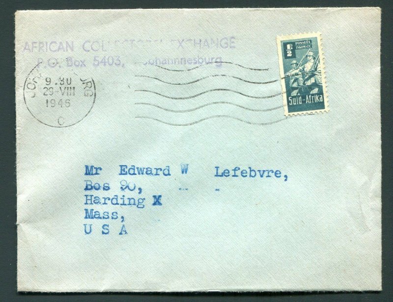 1946 African (Stamp) Collectors Exchange - Johannesburg, South Africa to USA