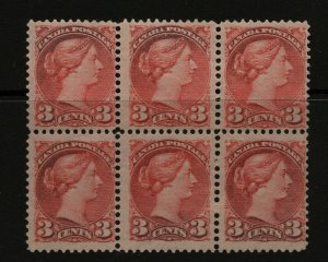 Canada #41 Mint Fine - Very Fine Never Hinged Block Of Six