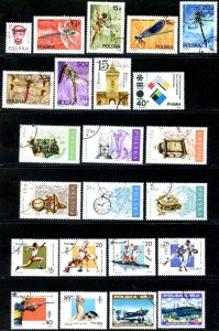 POLAND Sc#2738, 2841//2893, B147-8 (47 stamps + 1 SS) 1988 Year Near Compl Used