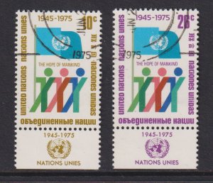 United Nations New York   #260-265 cancelled  1975  anniversary UN