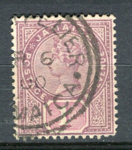 JAMAICA; 1890s early classic QV Crown CA issue used 1d. value