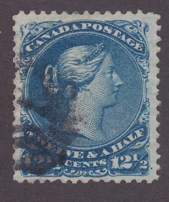 Canada 28 Used 1868 12½ Blue Queen Victoria VF-XF Scv $125.00