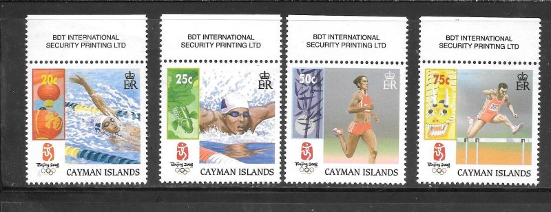 Cayman Islands #1026-29 MNH set of 4 Singles Olympics Collection / Lot