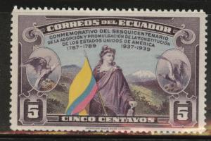 Ecuador Scott 367 MH* 1938 Liberty Flag stamp 