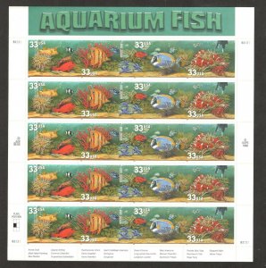 3317-20 Aquarium Fish Sheet Of 20 Mint/nh Selling At Face