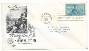 US 1017 (Me-3) 3c National Guard on FDC Artcraft Cachet ECV $7.50