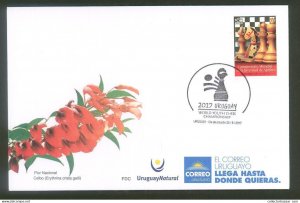 2017 WORLD YOUTH CHESS CHAMPIONSHIP URUGUAY STAMP FDC COVER HORSE BOARD GAME