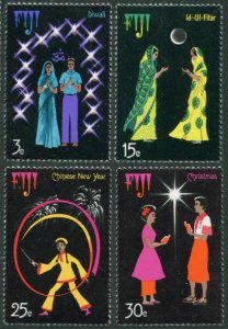 Fiji 357-360,360a,MNH.Michel 344-347,Bl.1. Festival of Lights,Christmas 1975.