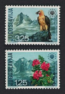 Yugoslavia Lammergeier Bird Alpenrose Nature Conservation 2v 1970 MNH