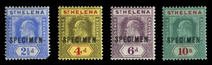 St. Helena #56-60S (SG 64-70s) Cat£300, 1908 Edward, set of four, overprinte...