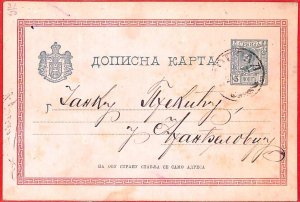 aa1543 - SERBIA - POSTAL HISTORY - STATIONERY CARD with RED border-