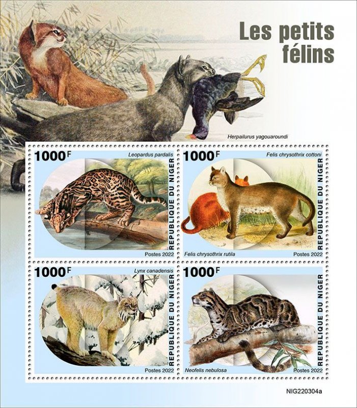 NIGER - 2022 - Small Felines - Perf 4v Sheet - Mint Never Hinged