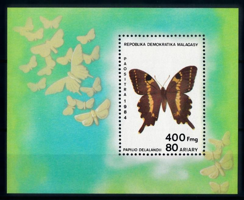 [70747] Madagascar 1984 Insects Butterflies Souvenir Sheet MNH