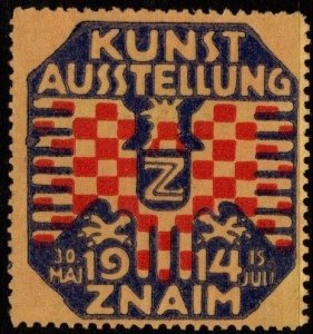 1914 Czechoslovakia Poster Stamp Znaim Art Exhibition May 30 - July 15