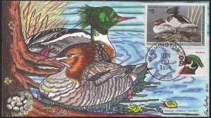 Fran Paslay Hand Painted FDC for the Federal 1994 Duck Stamp