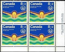 CANADA   #B4 MNH LOWER RIGHT PLATE BLOCK  (4)
