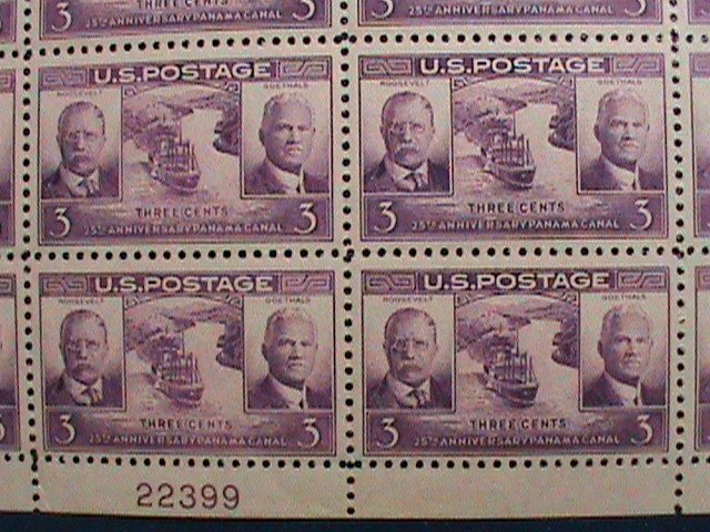 ​UNITED STATES-1939 -SC#856 25TH ANNIVERSARY-OPENING PANAMA CANAL-MNH SHEET-VF