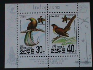 KOREA-SC#3221a- INDOPEX'93 STAMP SHOW- LOVELY BIRDS MNH S/S -VF LAST ONE