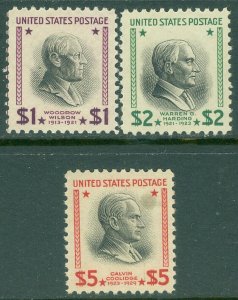 EDW1949SELL : USA 1938 Scott #832-34 Extra Fine, Mint Never Hinged. Catalog $98.