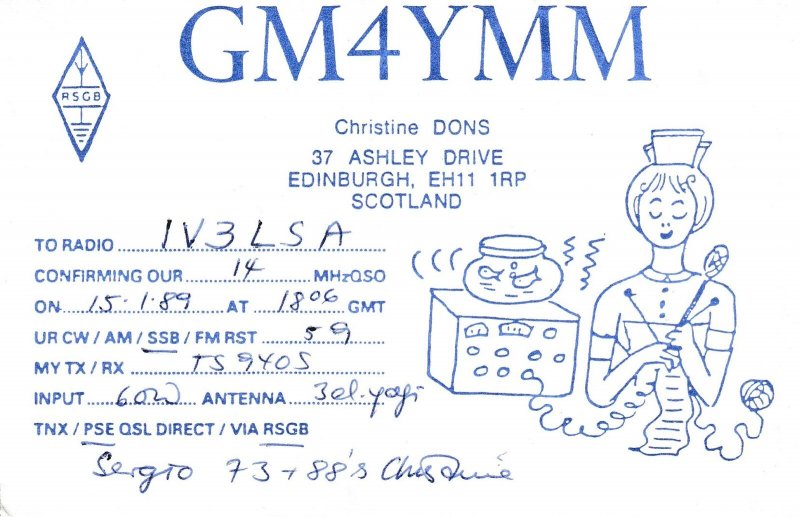 7165 Amateur Radio QSL Card  EDINBURGH SCOTLAND