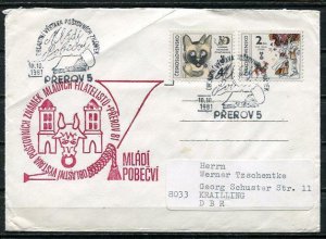 Czechoslovakia Cover Prerov to Germany Special cancel Stamp Exhibition cz2109b