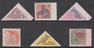 Liberia 341-346 Birds Imperfs MNH VF