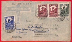 aa3686 - PERU - Postal History - AIRMAIL  COVER to GREMANY / SPAIN  1934
