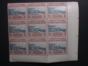 COMUMBIA-1956  SC# 650 SAN ANDRES HABOR MNH IMPRINT BLOCK VERY FINE