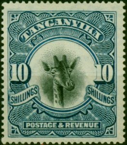 Tanganyika 1922 10s Deep Blue SG87 Wmk Sideways Fine LMM