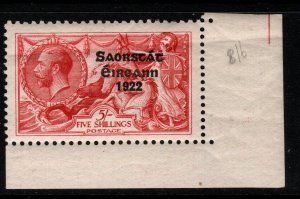 IRELAND SG84 1925 5/= ROSE-CARMINE CREASED MTD MINT