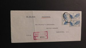 1940 Airmail Cover From Ancon Panama CZ to Washington DC British Embassy 2